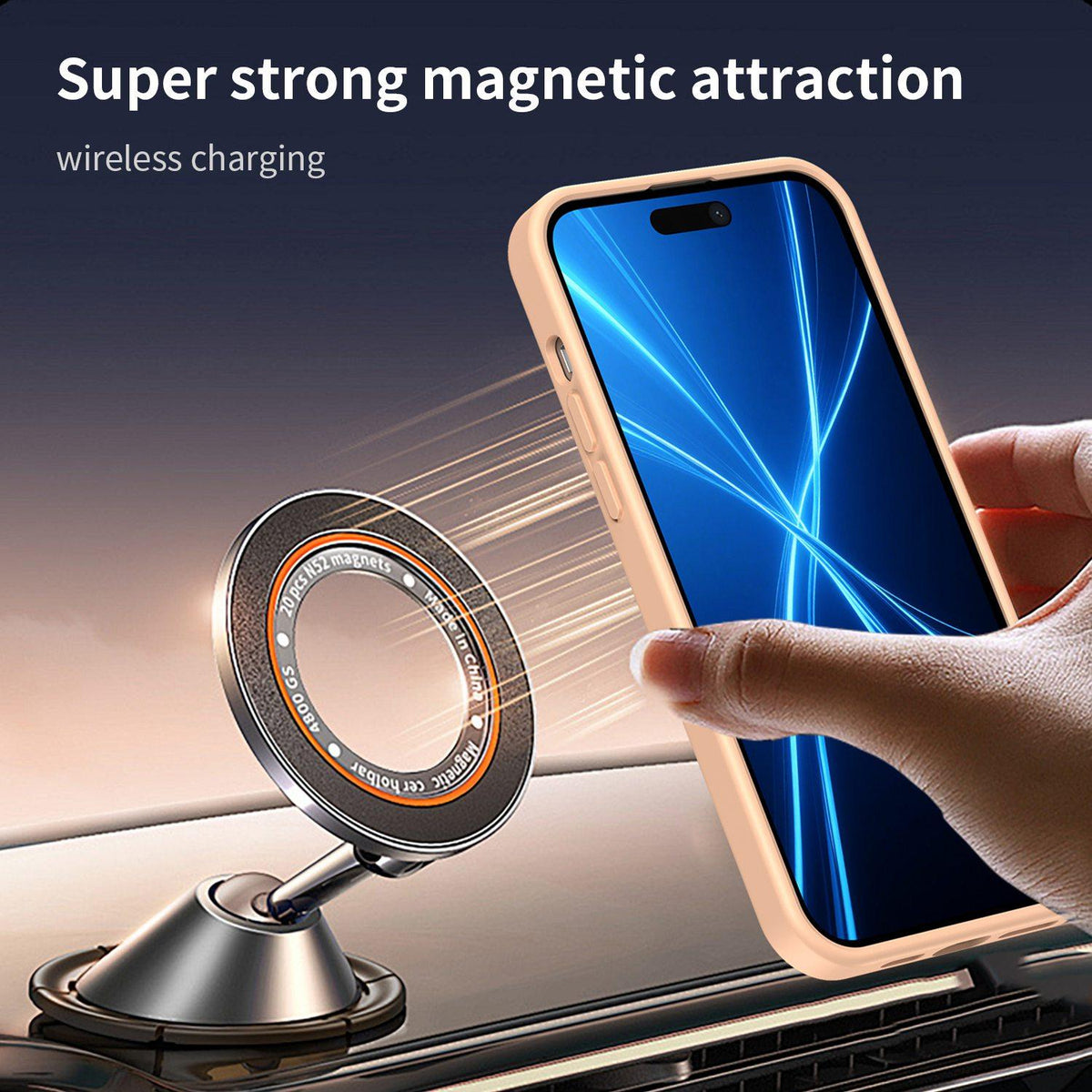 For iPhone 14 Plus Fanying Series Precision Camera Hole PC Hybrid TPU Translucent Frosted Magnetic Phone Case - Rouge Powder - EDA009893305I