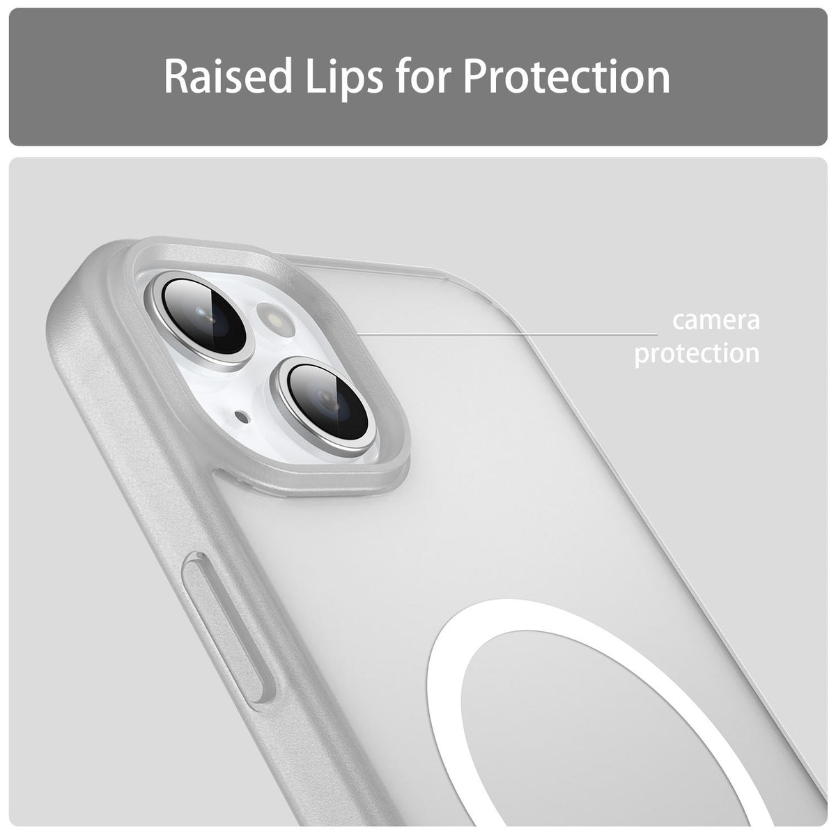 For iPhone 14 Plus Fanying Series Precision Camera Hole PC Hybrid TPU Translucent Frosted Magnetic Phone Case - Matte White - EDA009893305J