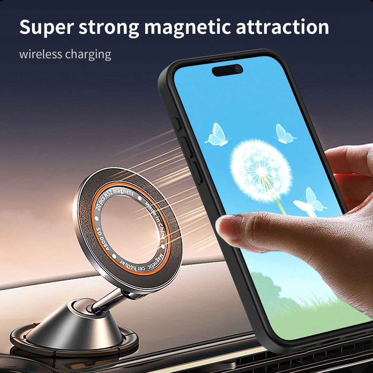 For iPhone 15 Pro Max Fanying Series Precision Camera Hole PC Hybrid TPU Translucent Frosted Magnetic Phone Case - Translucent Black - EDA009893309A