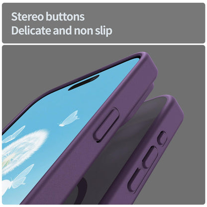 For iPhone 15 Pro Max Fanying Series Precision Camera Hole PC Hybrid TPU Translucent Frosted Magnetic Phone Case - Crystal Purple - EDA009893309B