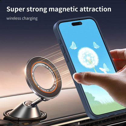 For iPhone 15 Pro Max Fanying Series Precision Camera Hole PC Hybrid TPU Translucent Frosted Magnetic Phone Case - Cyan Blue - EDA009893309C