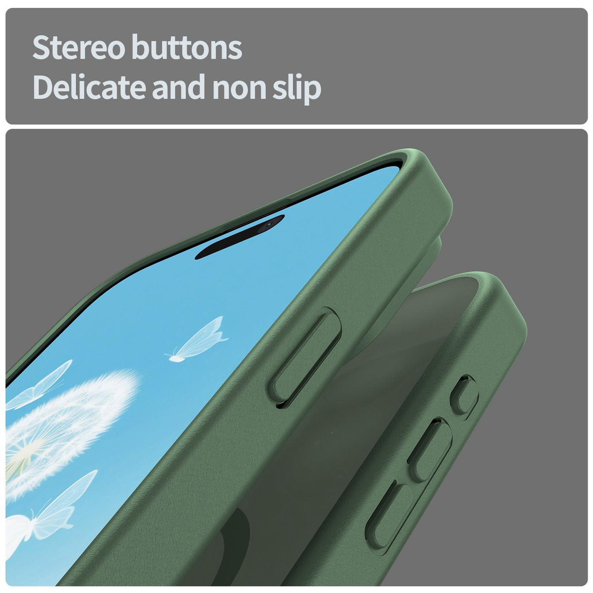 For iPhone 15 Pro Max Fanying Series Precision Camera Hole PC Hybrid TPU Translucent Frosted Magnetic Phone Case - Olive Green - EDA009893309D