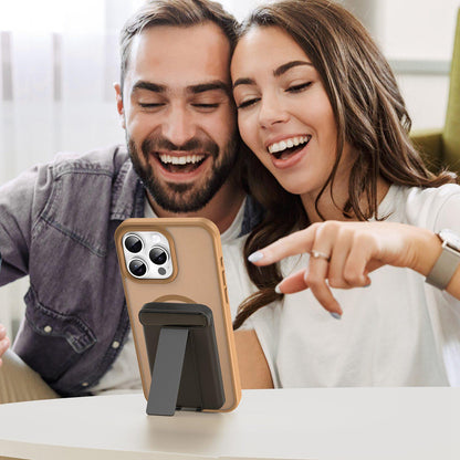 For iPhone 15 Pro Max Fanying Series Precision Camera Hole PC Hybrid TPU Translucent Frosted Magnetic Phone Case - Desert Gold - EDA009893309G