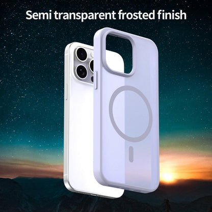 For iPhone 15 Pro Max Fanying Series Precision Camera Hole PC Hybrid TPU Translucent Frosted Magnetic Phone Case - Lavender - EDA009893309H