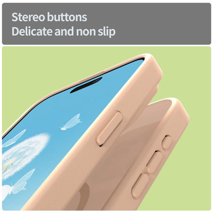 For iPhone 15 Pro Max Fanying Series Precision Camera Hole PC Hybrid TPU Translucent Frosted Magnetic Phone Case - Rouge Powder - EDA009893309I