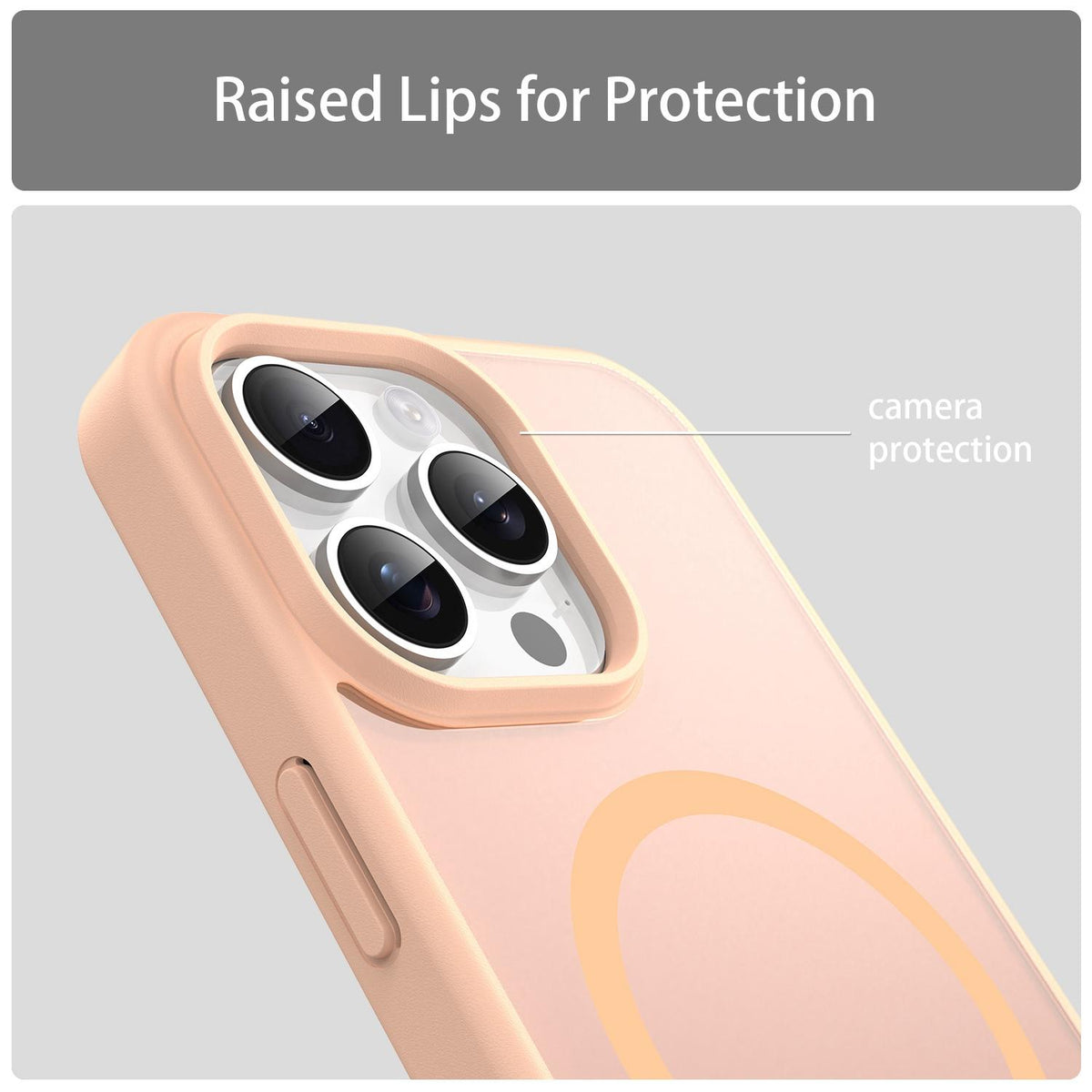 For iPhone 15 Pro Max Fanying Series Precision Camera Hole PC Hybrid TPU Translucent Frosted Magnetic Phone Case - Rouge Powder - EDA009893309I