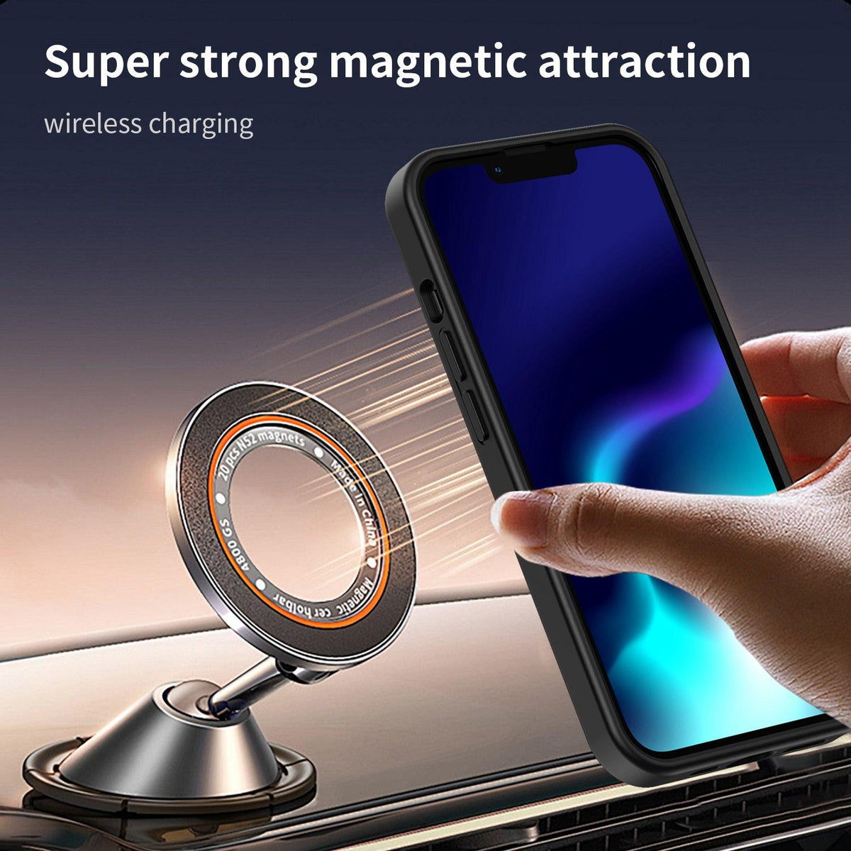 For iPhone 13 Pro Fanying Series Precision Camera Hole PC Hybrid TPU Translucent Frosted Magnetic Phone Case - Translucent Black - EDA009893310A
