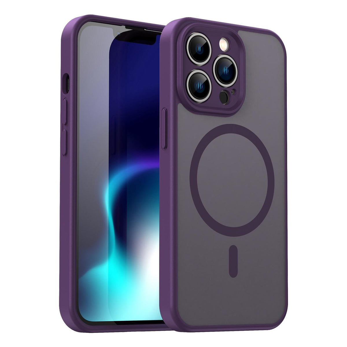 For iPhone 13 Pro Fanying Series Precision Camera Hole PC Hybrid TPU Translucent Frosted Magnetic Phone Case - Crystal Purple - EDA009893310B