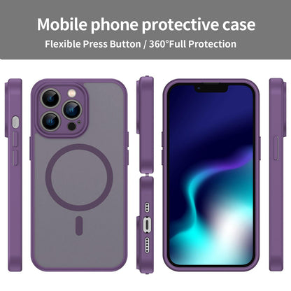 For iPhone 13 Pro Fanying Series Precision Camera Hole PC Hybrid TPU Translucent Frosted Magnetic Phone Case - Crystal Purple - EDA009893310B
