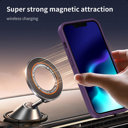 For iPhone 13 Pro Fanying Series Precision Camera Hole PC Hybrid TPU Translucent Frosted Magnetic Phone Case - Crystal Purple - EDA009893310B