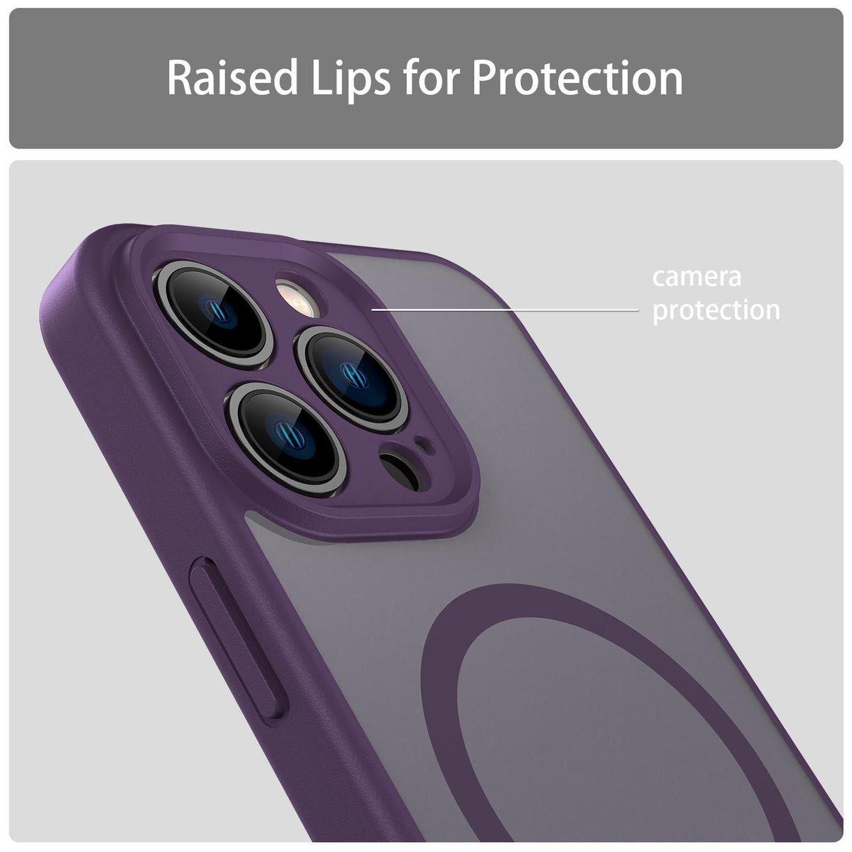 For iPhone 13 Pro Fanying Series Precision Camera Hole PC Hybrid TPU Translucent Frosted Magnetic Phone Case - Crystal Purple - EDA009893310B
