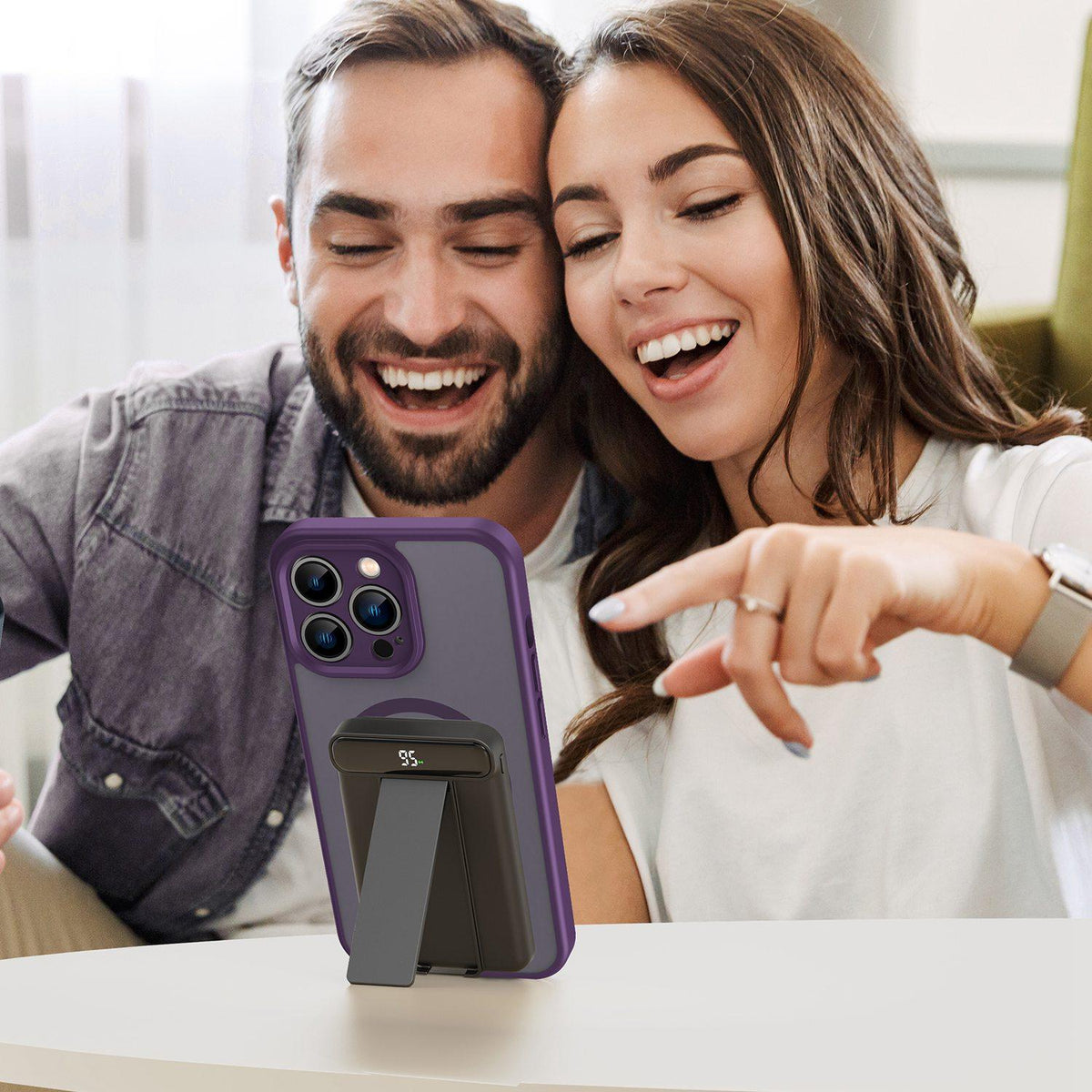For iPhone 13 Pro Fanying Series Precision Camera Hole PC Hybrid TPU Translucent Frosted Magnetic Phone Case - Crystal Purple - EDA009893310B