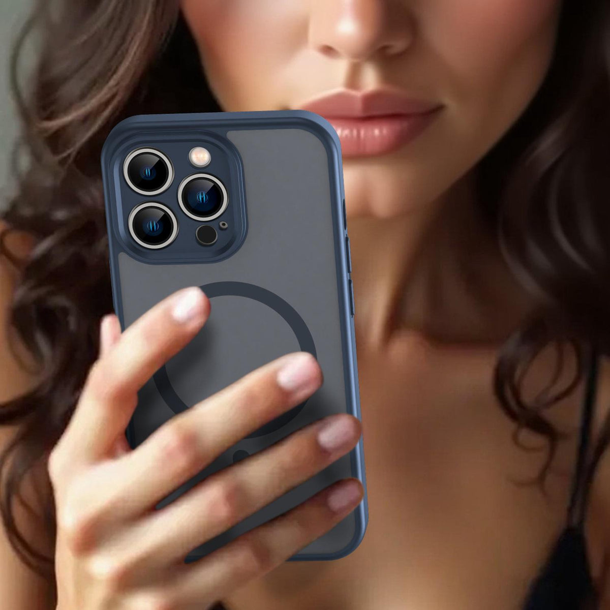For iPhone 13 Pro Fanying Series Precision Camera Hole PC Hybrid TPU Translucent Frosted Magnetic Phone Case - Cyan Blue - EDA009893310C