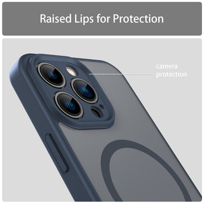 For iPhone 13 Pro Fanying Series Precision Camera Hole PC Hybrid TPU Translucent Frosted Magnetic Phone Case - Cyan Blue - EDA009893310C