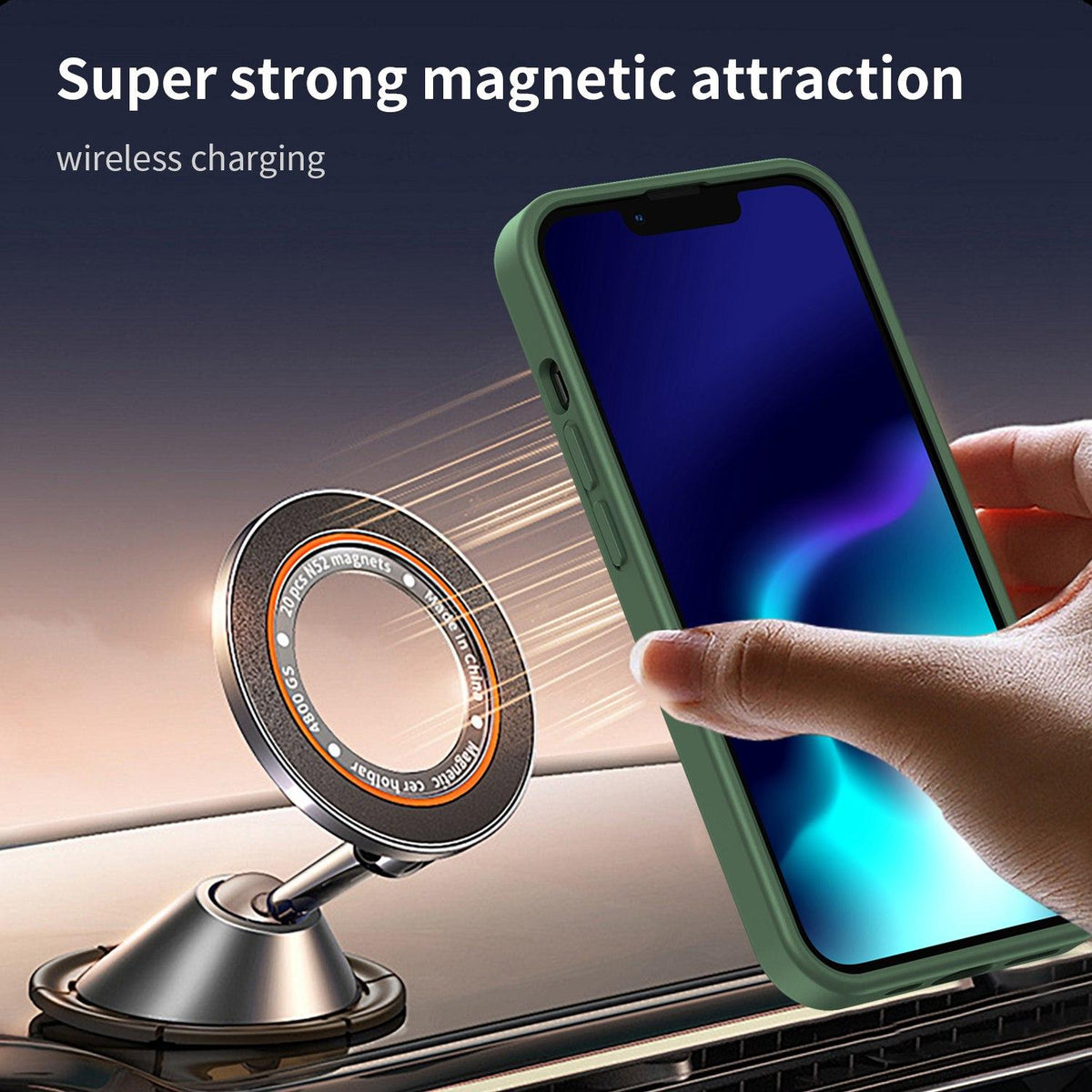 For iPhone 13 Pro Fanying Series Precision Camera Hole PC Hybrid TPU Translucent Frosted Magnetic Phone Case - Olive Green - EDA009893310D