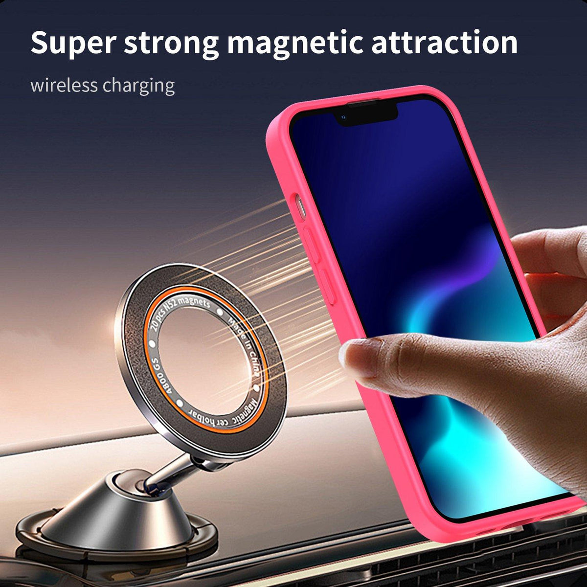 For iPhone 13 Pro Fanying Series Precision Camera Hole PC Hybrid TPU Translucent Frosted Magnetic Phone Case - Rose Red - EDA009893310E
