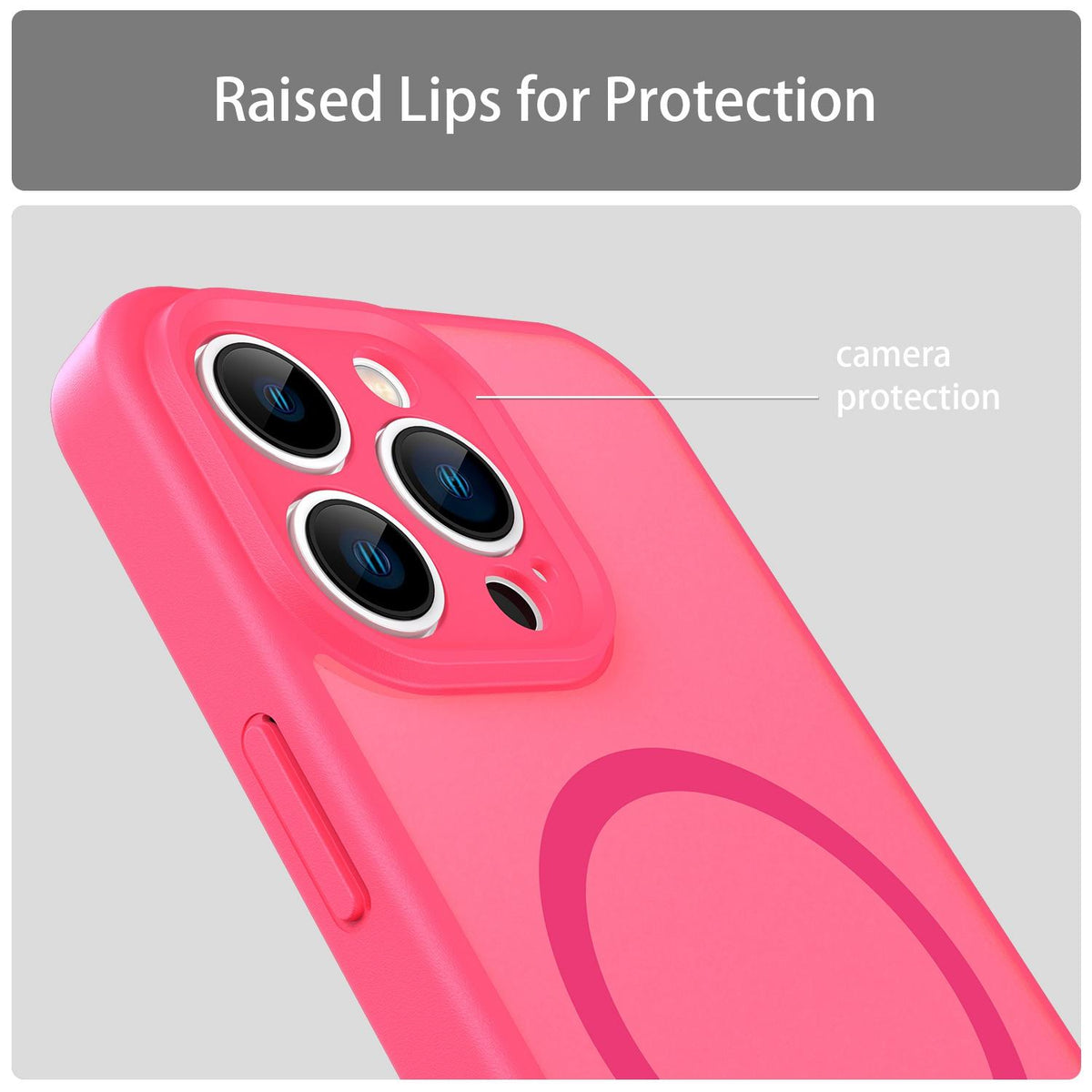 For iPhone 13 Pro Fanying Series Precision Camera Hole PC Hybrid TPU Translucent Frosted Magnetic Phone Case - Rose Red - EDA009893310E