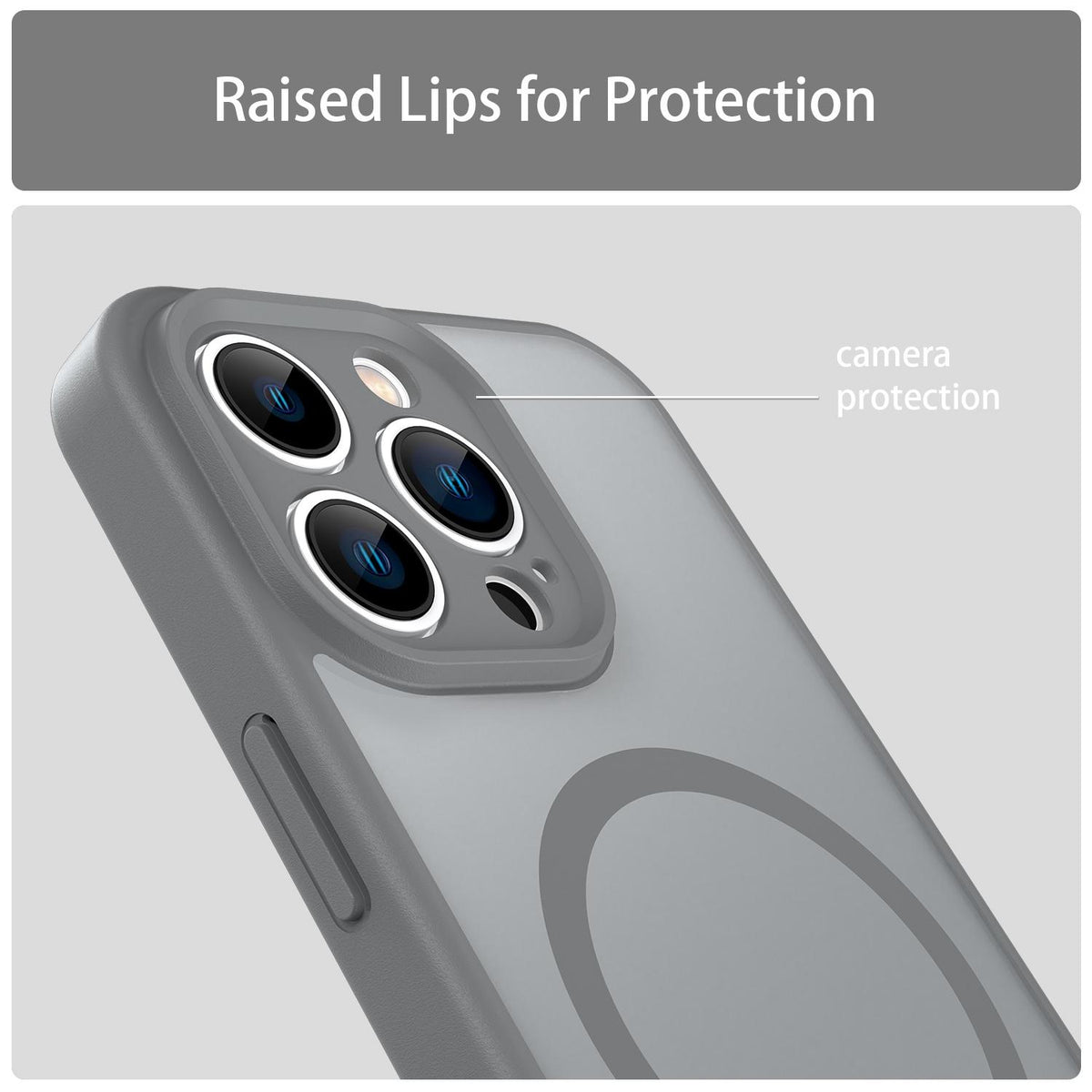 For iPhone 13 Pro Fanying Series Precision Camera Hole PC Hybrid TPU Translucent Frosted Magnetic Phone Case - Silver Grey - EDA009893310F