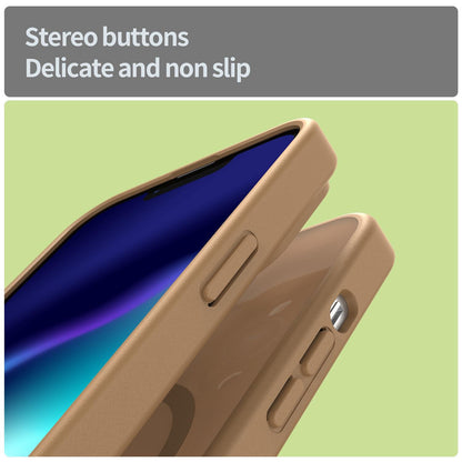 For iPhone 13 Pro Fanying Series Precision Camera Hole PC Hybrid TPU Translucent Frosted Magnetic Phone Case - Desert Gold - EDA009893310G