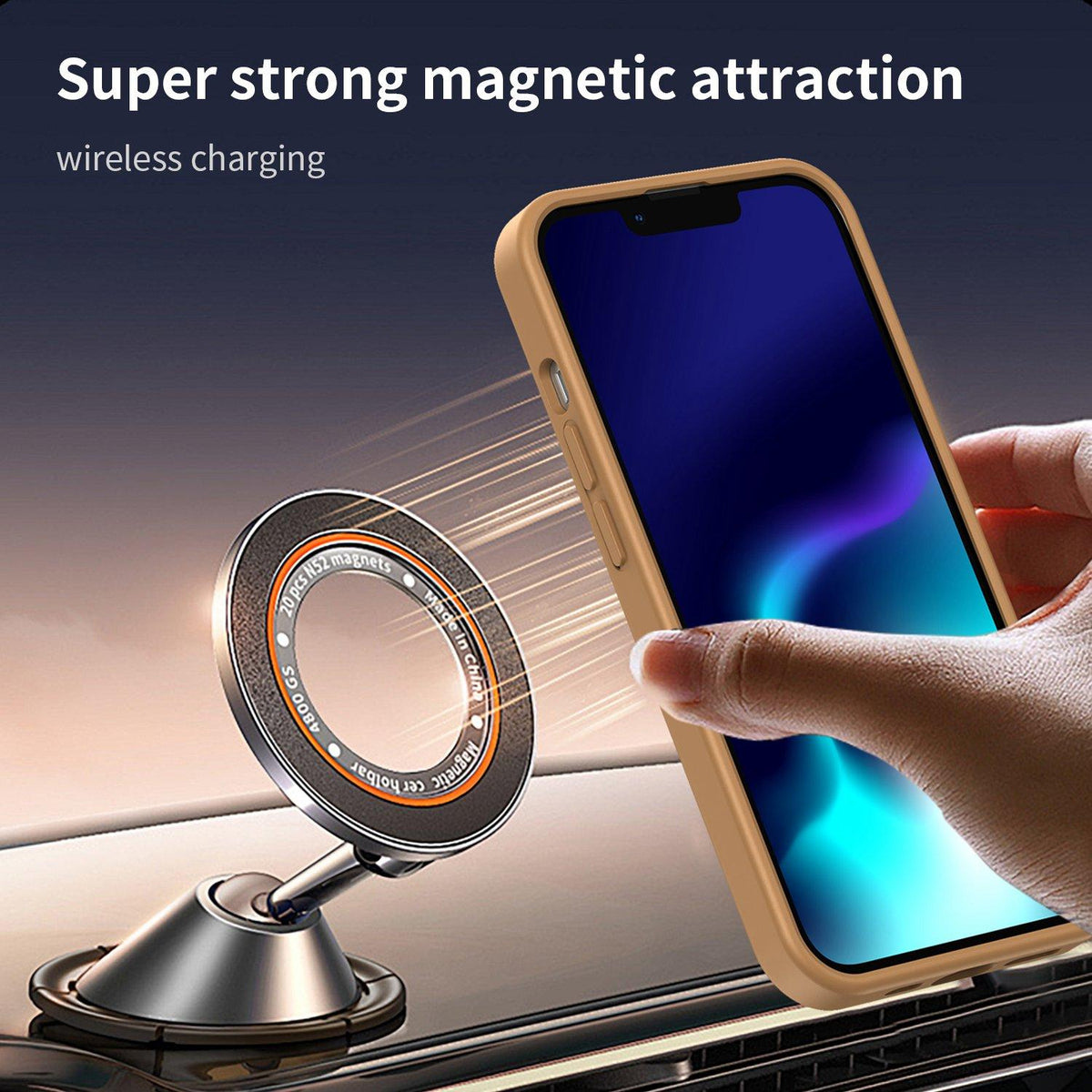 For iPhone 13 Pro Fanying Series Precision Camera Hole PC Hybrid TPU Translucent Frosted Magnetic Phone Case - Desert Gold - EDA009893310G
