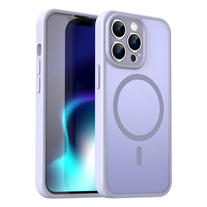 For iPhone 13 Pro Fanying Series Precision Camera Hole PC Hybrid TPU Translucent Frosted Magnetic Phone Case - Lavender - EDA009893310H