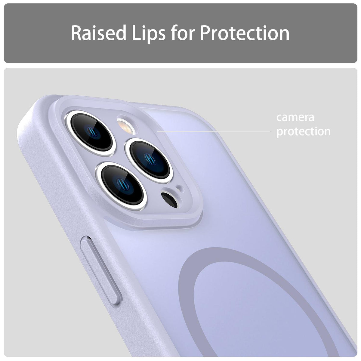 For iPhone 13 Pro Fanying Series Precision Camera Hole PC Hybrid TPU Translucent Frosted Magnetic Phone Case - Lavender - EDA009893310H
