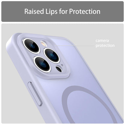 For iPhone 13 Pro Fanying Series Precision Camera Hole PC Hybrid TPU Translucent Frosted Magnetic Phone Case - Lavender - EDA009893310H