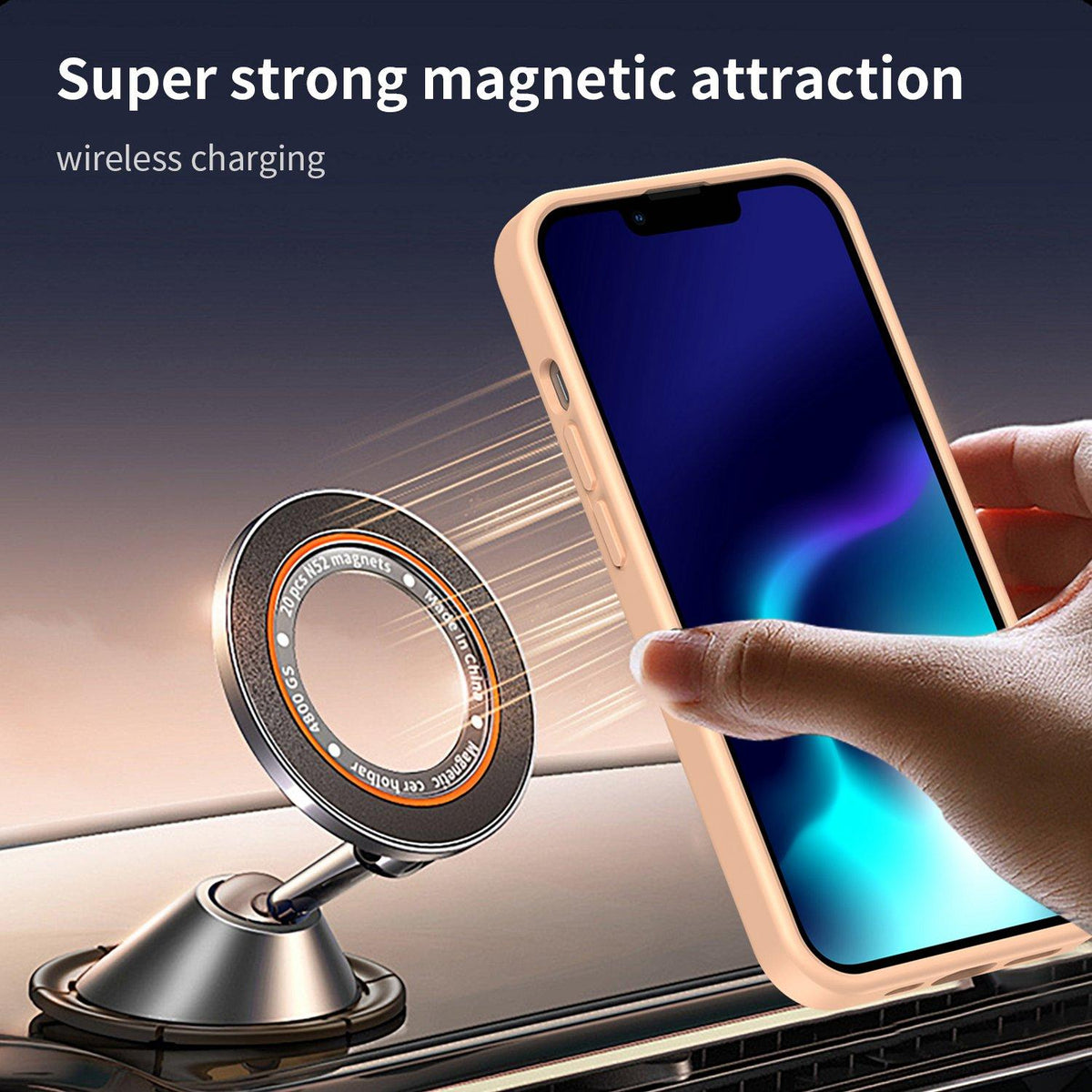 For iPhone 13 Pro Fanying Series Precision Camera Hole PC Hybrid TPU Translucent Frosted Magnetic Phone Case - Rouge Powder - EDA009893310I