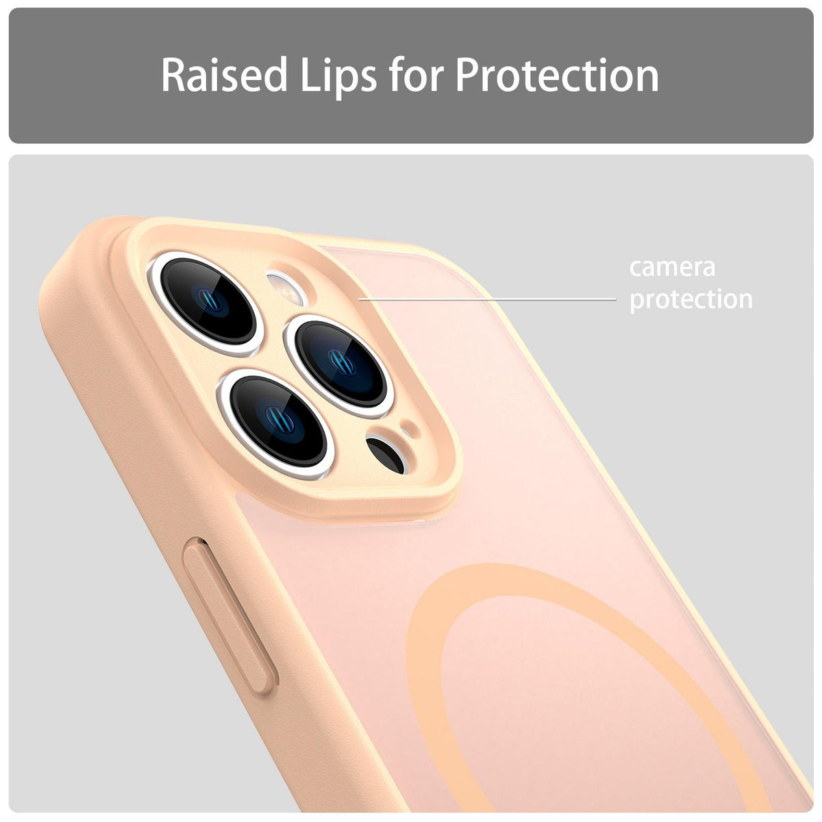 For iPhone 13 Pro Fanying Series Precision Camera Hole PC Hybrid TPU Translucent Frosted Magnetic Phone Case - Rouge Powder - EDA009893310I