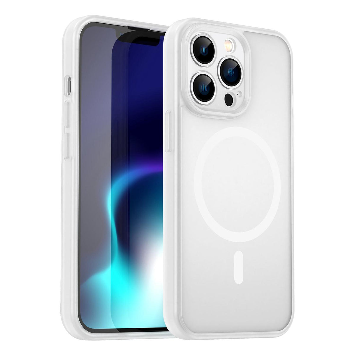 For iPhone 13 Pro Fanying Series Precision Camera Hole PC Hybrid TPU Translucent Frosted Magnetic Phone Case - Matte White - EDA009893310J