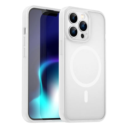 For iPhone 13 Pro Fanying Series Precision Camera Hole PC Hybrid TPU Translucent Frosted Magnetic Phone Case - Matte White - EDA009893310J