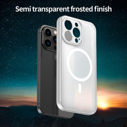 For iPhone 13 Pro Fanying Series Precision Camera Hole PC Hybrid TPU Translucent Frosted Magnetic Phone Case - Matte White - EDA009893310J