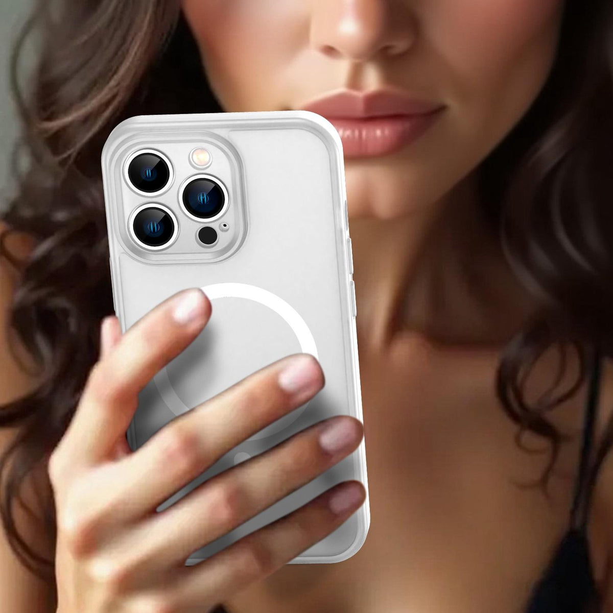 For iPhone 13 Pro Fanying Series Precision Camera Hole PC Hybrid TPU Translucent Frosted Magnetic Phone Case - Matte White - EDA009893310J
