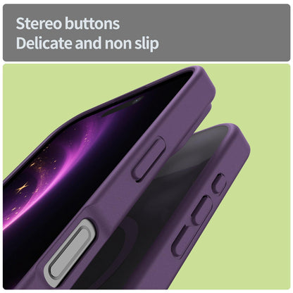 For iPhone 16 Fanying Series Precision Camera Hole PC Hybrid TPU Translucent Frosted Magnetic Phone Case - Crystal Purple - EDA009893312B