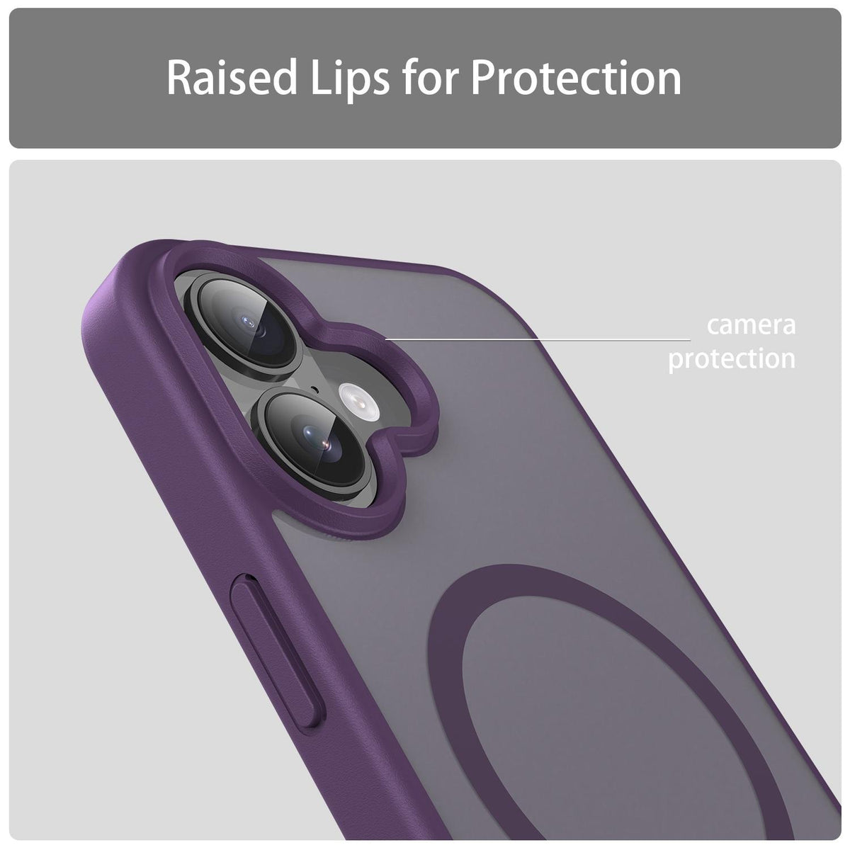For iPhone 16 Fanying Series Precision Camera Hole PC Hybrid TPU Translucent Frosted Magnetic Phone Case - Crystal Purple - EDA009893312B