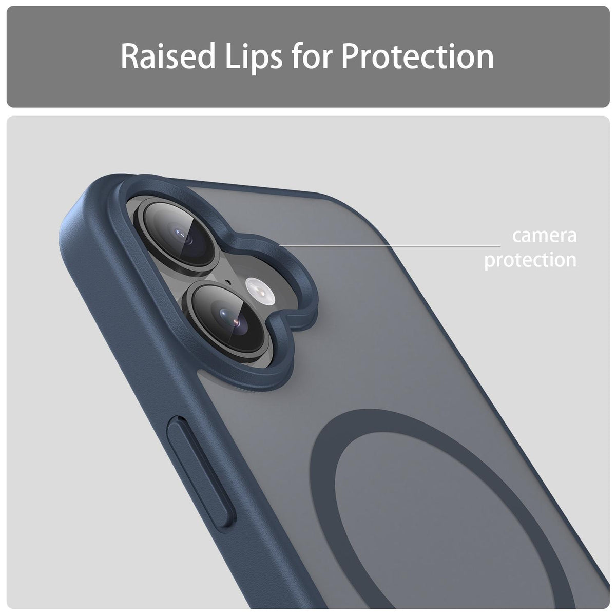 For iPhone 16 Fanying Series Precision Camera Hole PC Hybrid TPU Translucent Frosted Magnetic Phone Case - Cyan Blue - EDA009893312C