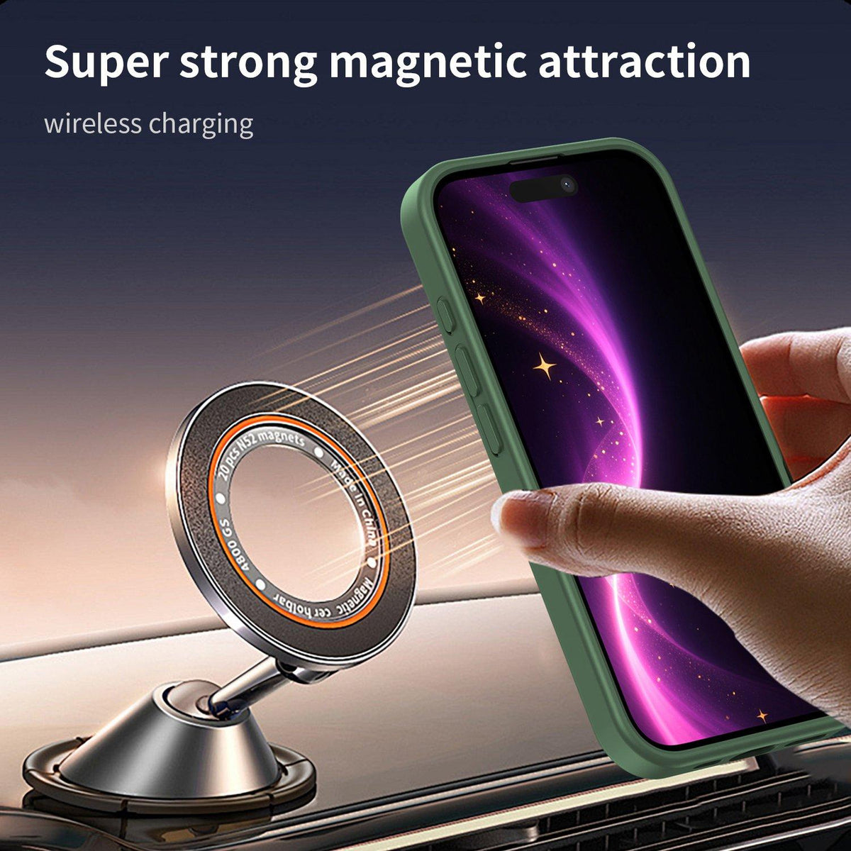 For iPhone 16 Fanying Series Precision Camera Hole PC Hybrid TPU Translucent Frosted Magnetic Phone Case - Olive Green - EDA009893312D
