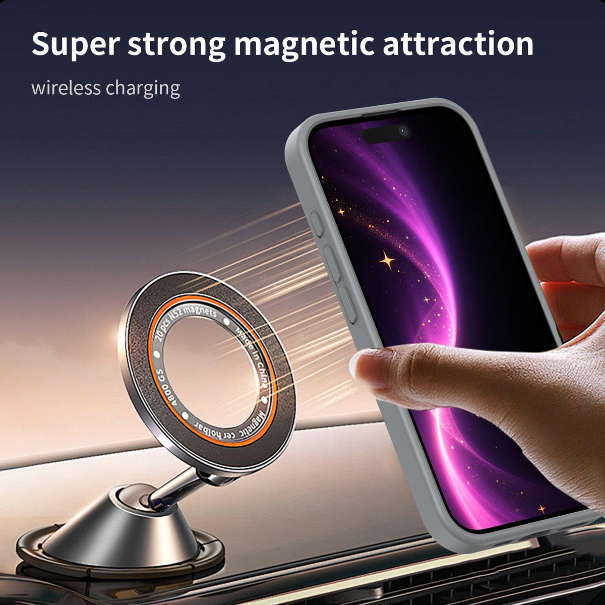 For iPhone 16 Fanying Series Precision Camera Hole PC Hybrid TPU Translucent Frosted Magnetic Phone Case - Silver Grey - EDA009893312F