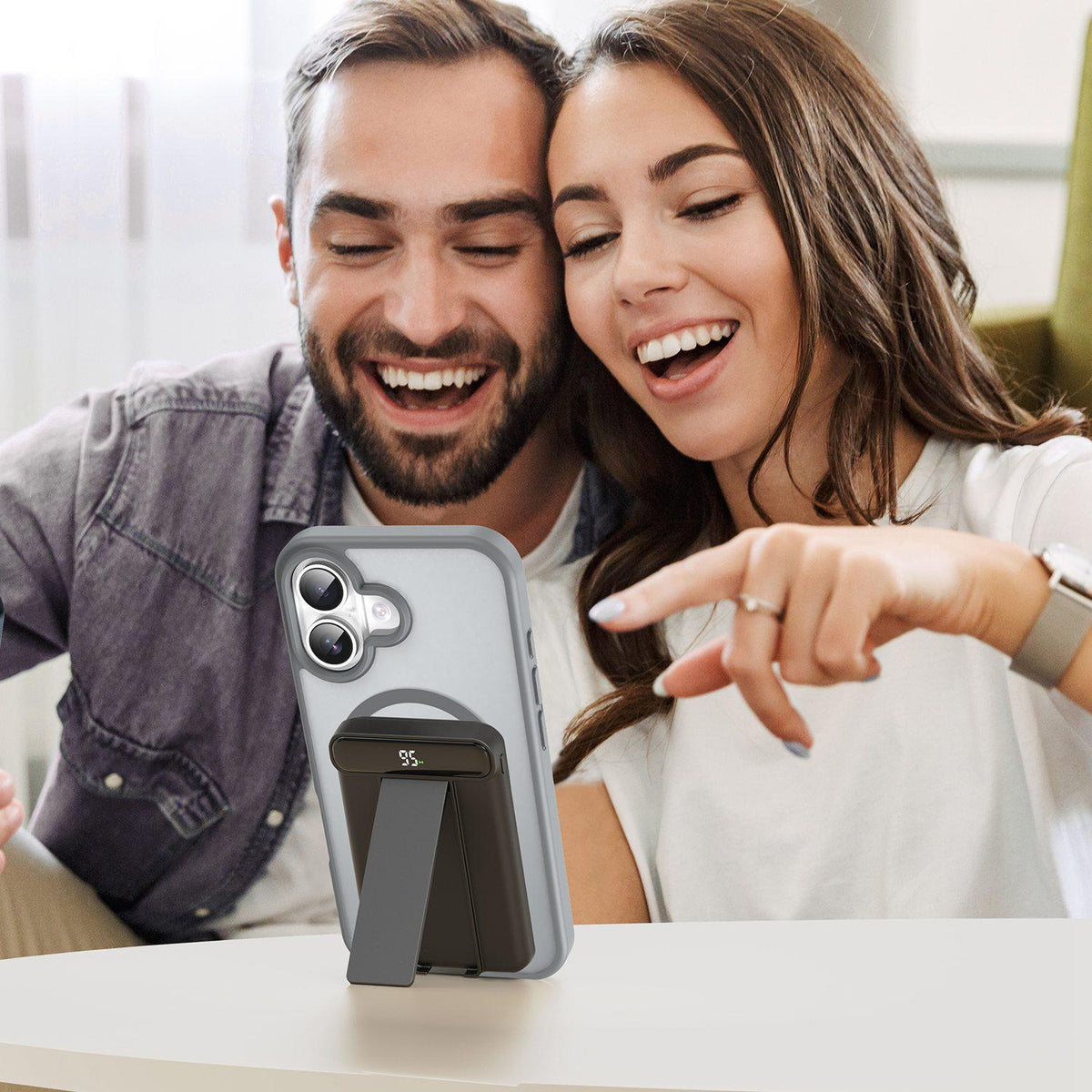 For iPhone 16 Fanying Series Precision Camera Hole PC Hybrid TPU Translucent Frosted Magnetic Phone Case - Silver Grey - EDA009893312F