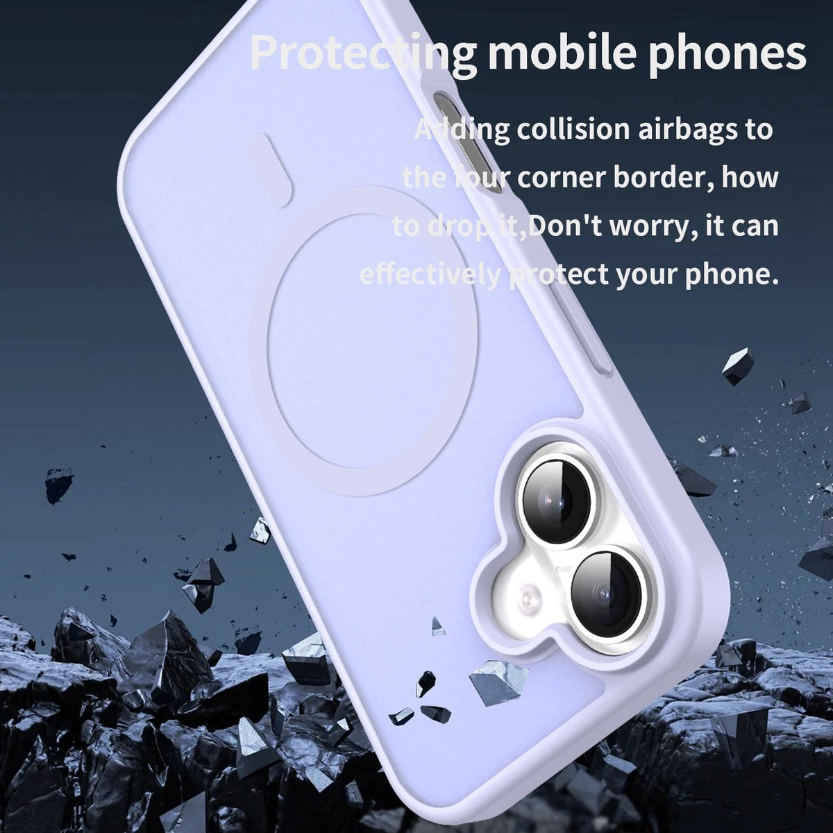 For iPhone 16 Fanying Series Precision Camera Hole PC Hybrid TPU Translucent Frosted Magnetic Phone Case - Lavender - EDA009893312H