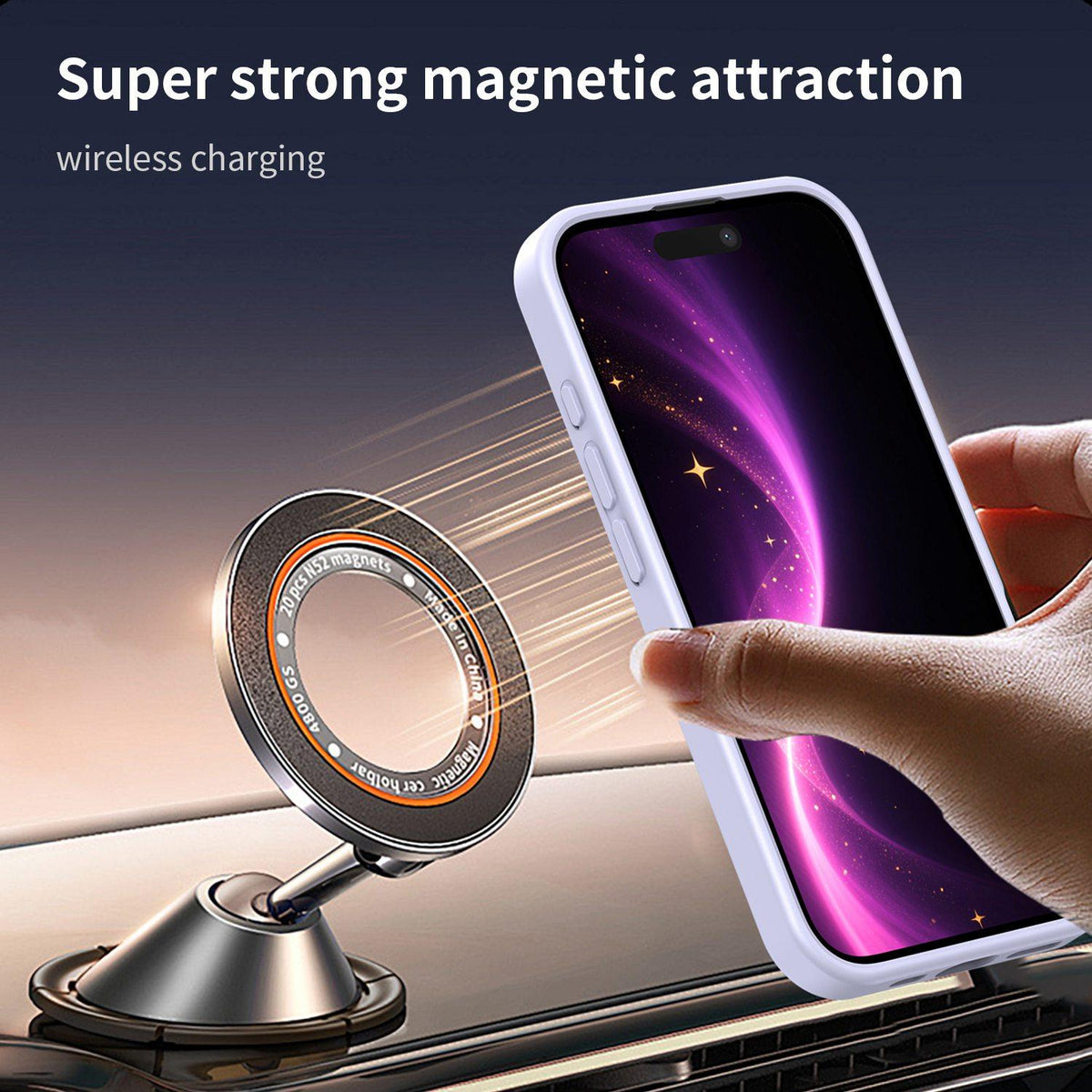 For iPhone 16 Fanying Series Precision Camera Hole PC Hybrid TPU Translucent Frosted Magnetic Phone Case - Lavender - EDA009893312H