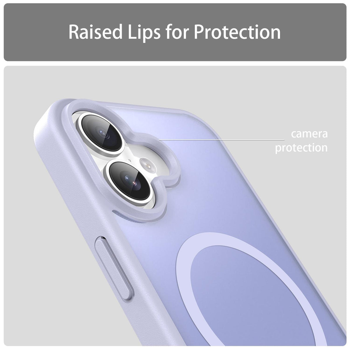 For iPhone 16 Fanying Series Precision Camera Hole PC Hybrid TPU Translucent Frosted Magnetic Phone Case - Lavender - EDA009893312H
