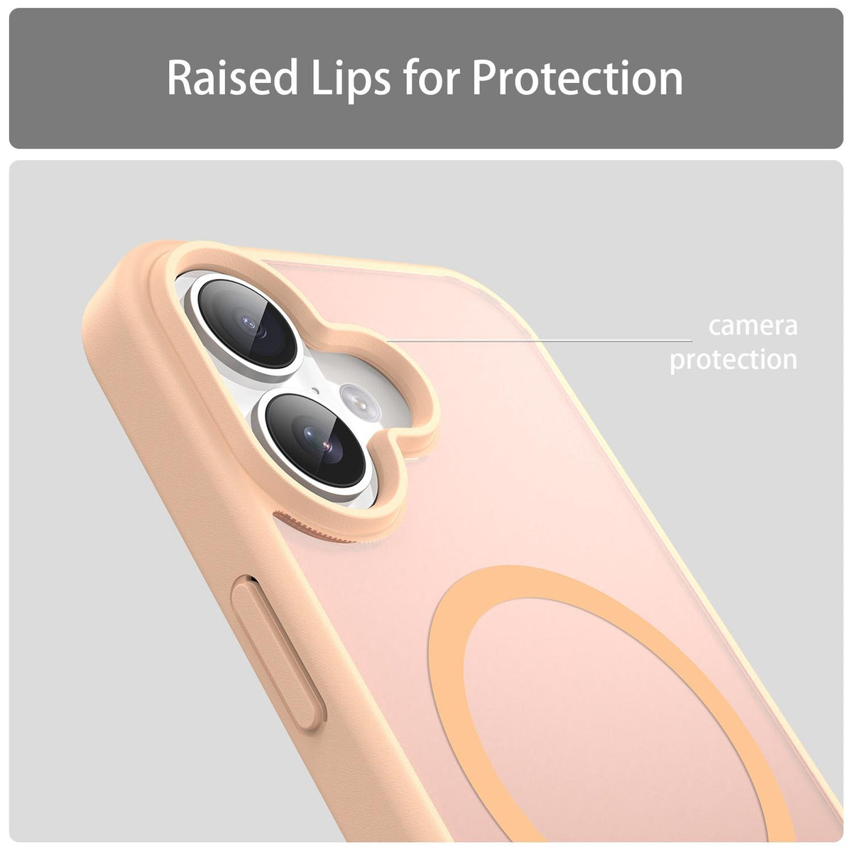 For iPhone 16 Fanying Series Precision Camera Hole PC Hybrid TPU Translucent Frosted Magnetic Phone Case - Rouge Powder - EDA009893312I