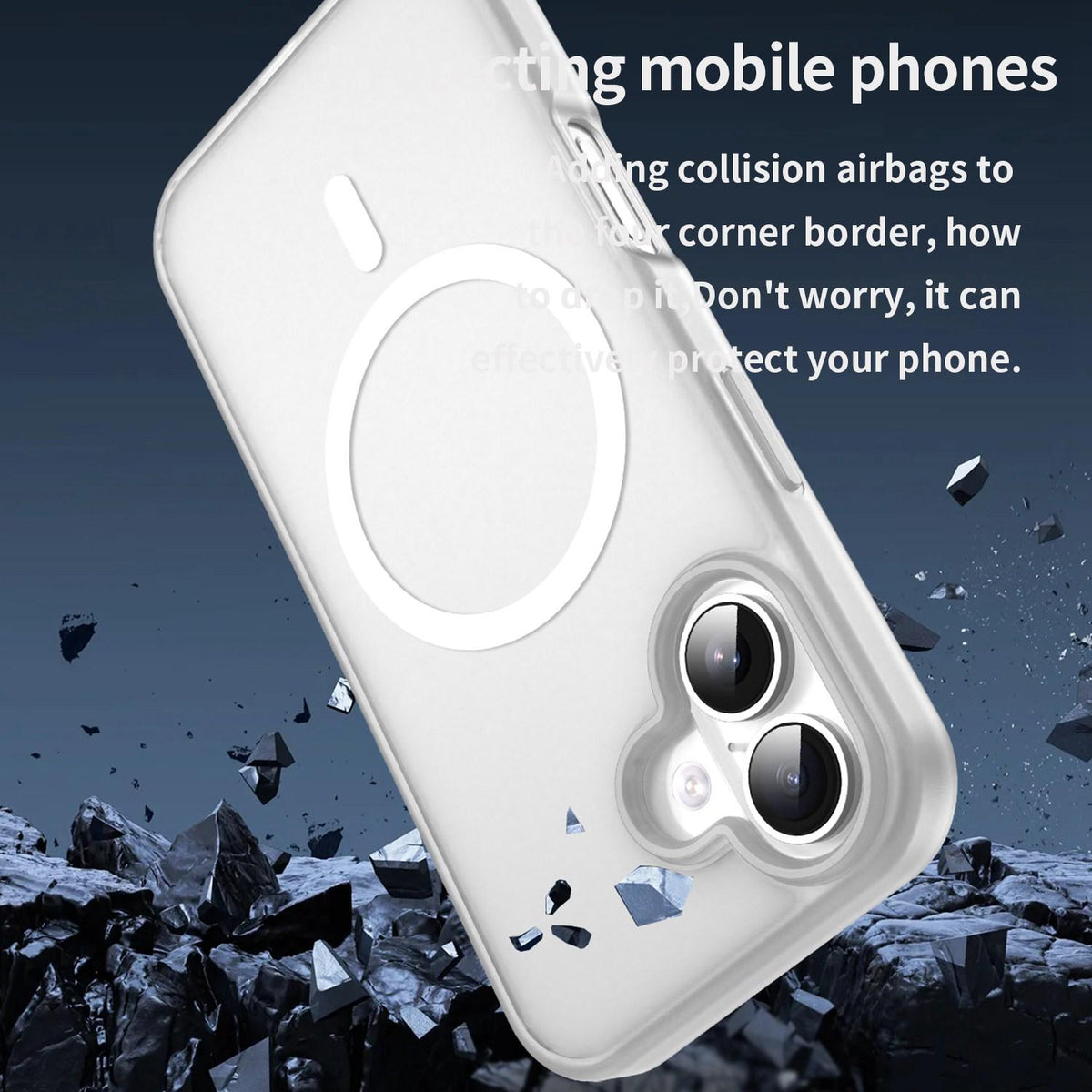 For iPhone 16 Fanying Series Precision Camera Hole PC Hybrid TPU Translucent Frosted Magnetic Phone Case - Matte White - EDA009893312J