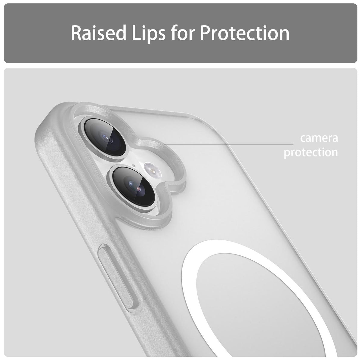 For iPhone 16 Fanying Series Precision Camera Hole PC Hybrid TPU Translucent Frosted Magnetic Phone Case - Matte White - EDA009893312J