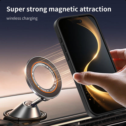 For iPhone 16 Pro Max Fanying Series Precision Camera Hole PC Hybrid TPU Translucent Frosted Magnetic Phone Case - Translucent Black - EDA009893315A