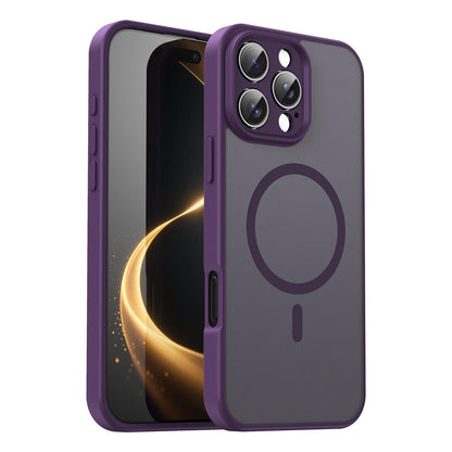 For iPhone 16 Pro Max Fanying Series Precision Camera Hole PC Hybrid TPU Translucent Frosted Magnetic Phone Case - Crystal Purple - EDA009893315B