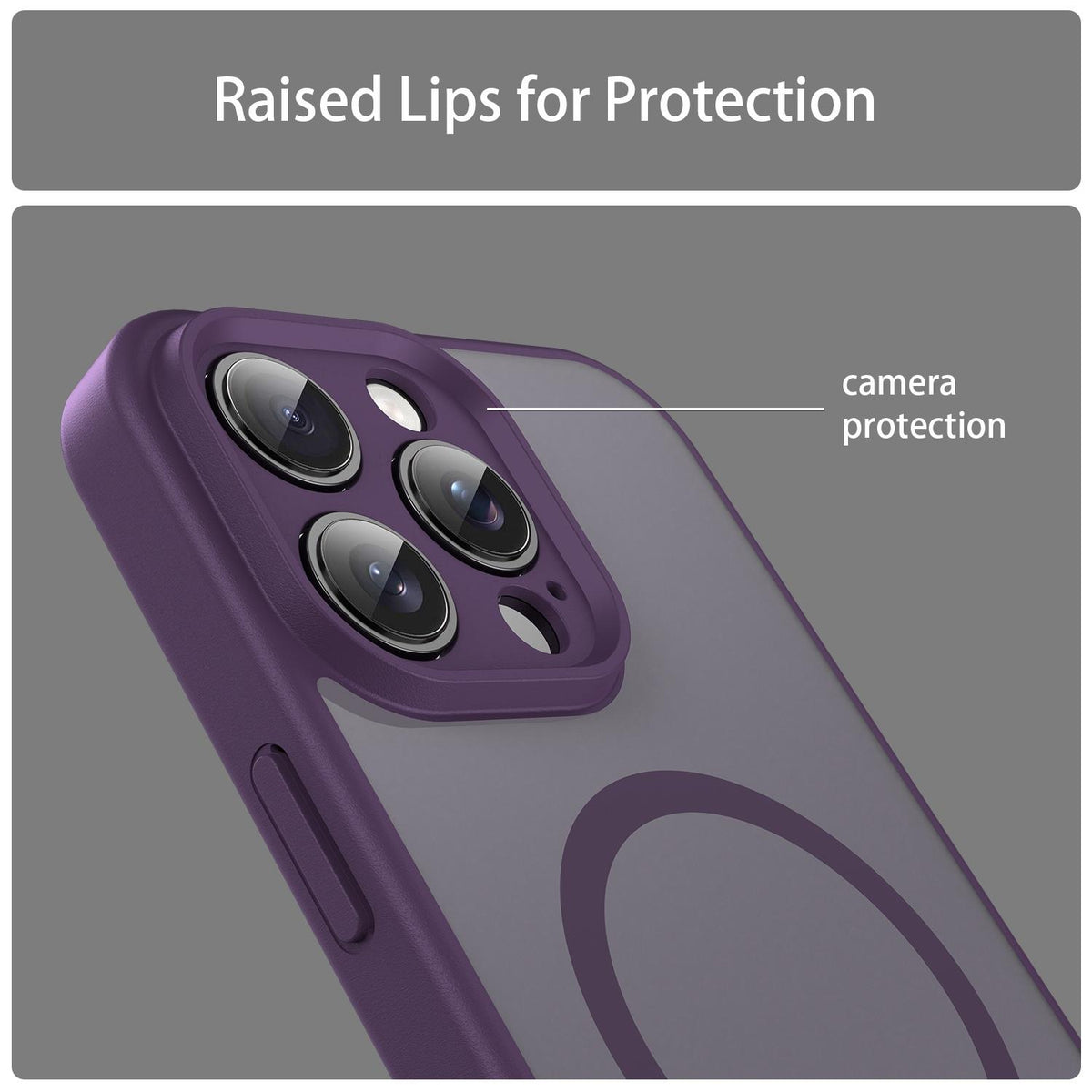 For iPhone 16 Pro Max Fanying Series Precision Camera Hole PC Hybrid TPU Translucent Frosted Magnetic Phone Case - Crystal Purple - EDA009893315B