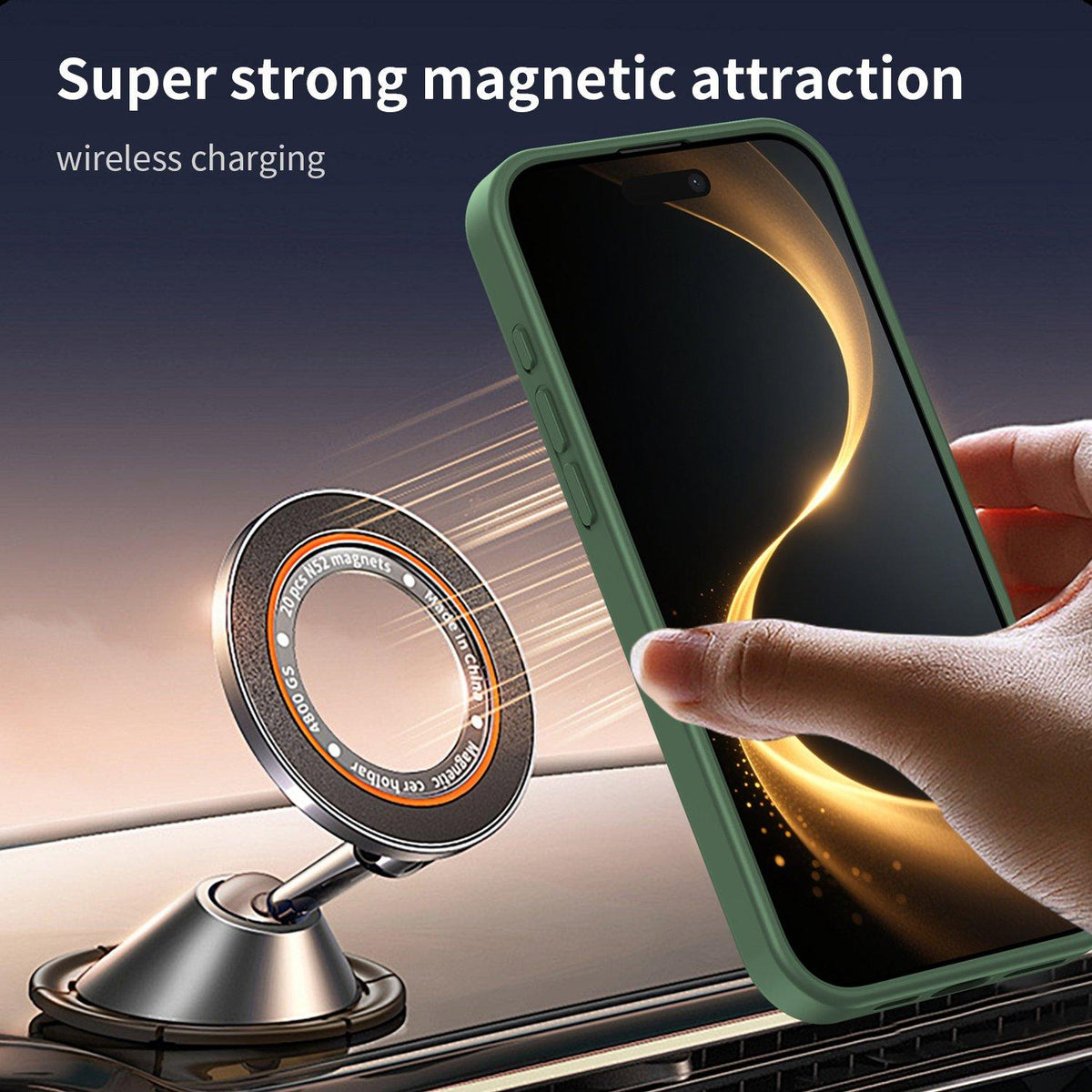 For iPhone 16 Pro Max Fanying Series Precision Camera Hole PC Hybrid TPU Translucent Frosted Magnetic Phone Case - Olive Green - EDA009893315D