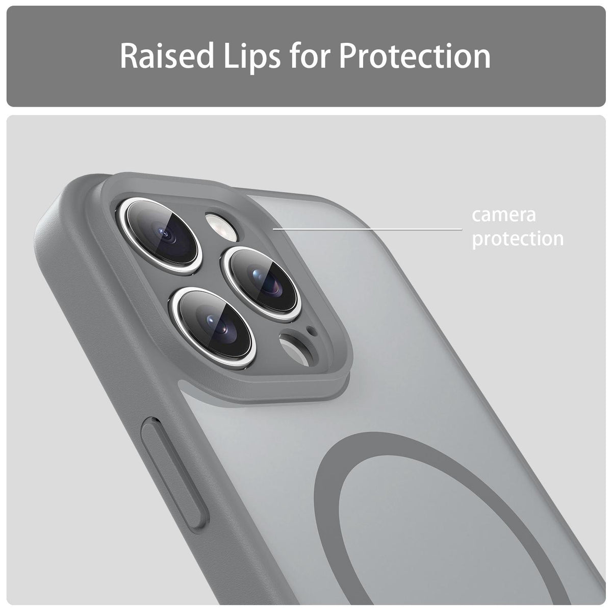 For iPhone 16 Pro Max Fanying Series Precision Camera Hole PC Hybrid TPU Translucent Frosted Magnetic Phone Case - Silver Grey - EDA009893315F